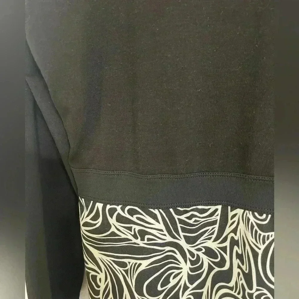 Womens prAna Black White Squiggly Design Skirted Dress Large - Picture 4 of 8